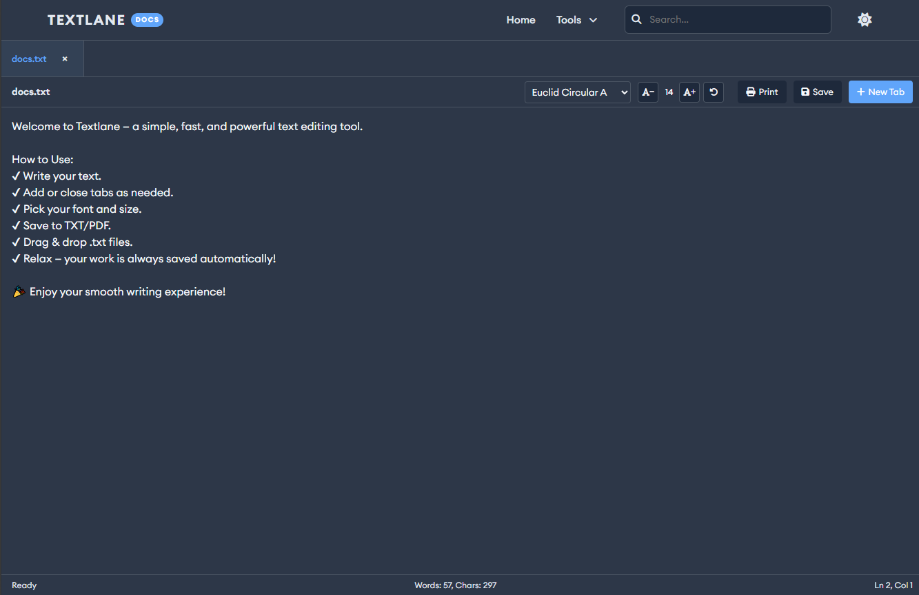 Online Text Editor